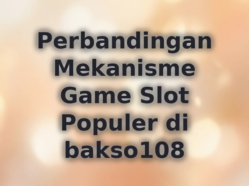 Perbandingan Mekanisme Game Slot Populer di bakso108